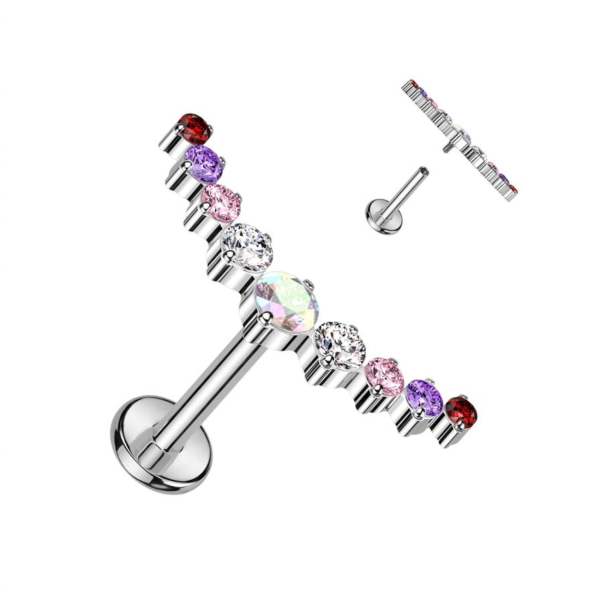 Acey Titanium Rainbow 1.2mm-Labret