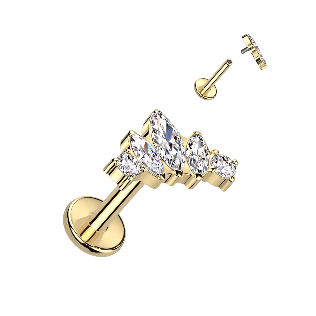 Diadem Titanium Clear Gold 1.2mm-Labret