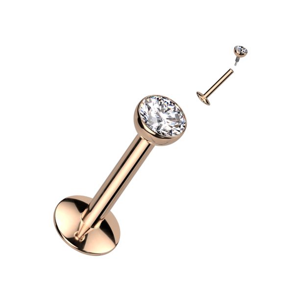 Lucid Titanium Clear Rosegold 1.2mm-Labret