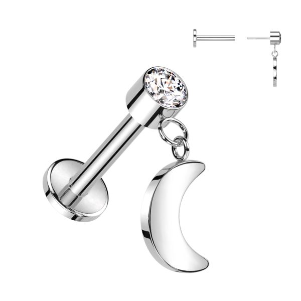 Lunelle Titanium Clear 1.2mm-Labret
