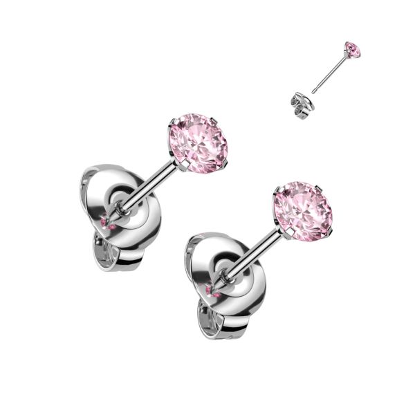 Titanium Pink Stones-Korvakorut