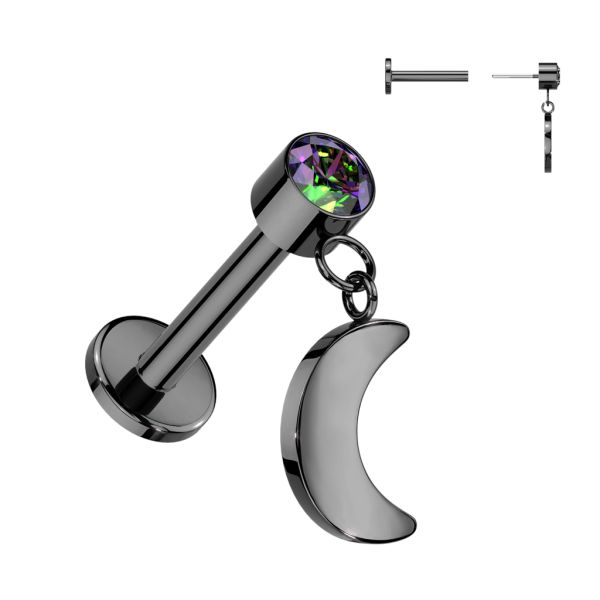 Lunelle Titanium Black Vitrail 1.2mm-Labret