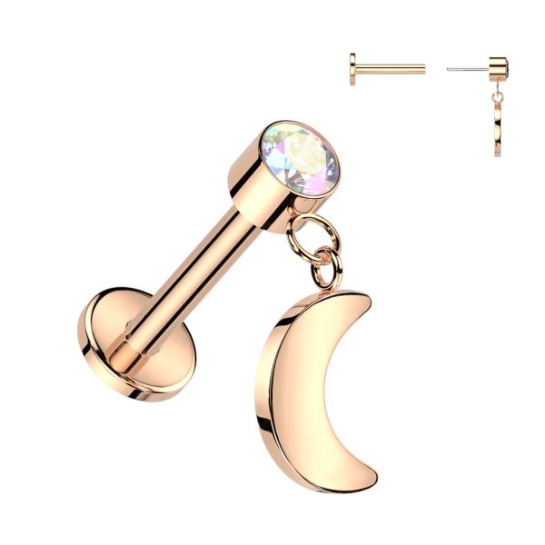Lunelle Titanium RG Aurora 1.2mm-Labret