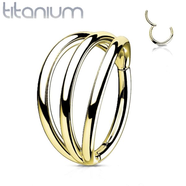 Titanium Triple Layer Gold-Rengas
